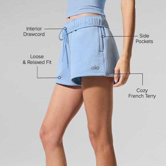 Alo Yoga Accolade Short Seashell Blue - Picture 4 of 5